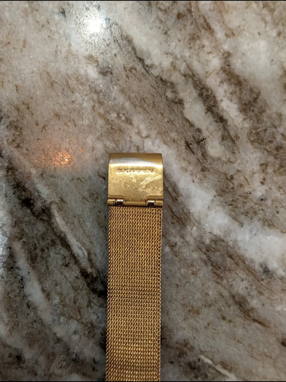 Skagen Gold Watch with Mother Of Pearl
